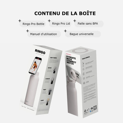 Gourde isotherme Ringo Pro beige pour filmer ses entraînements