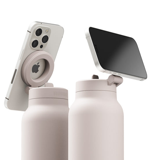 Bouteille MagSafe Ringo Pro beige 710 ml avec téléphone fixé