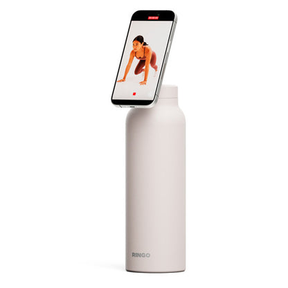 Gourde MagSafe Ringo Pro beige 710 ml avec porte-téléphone intégré